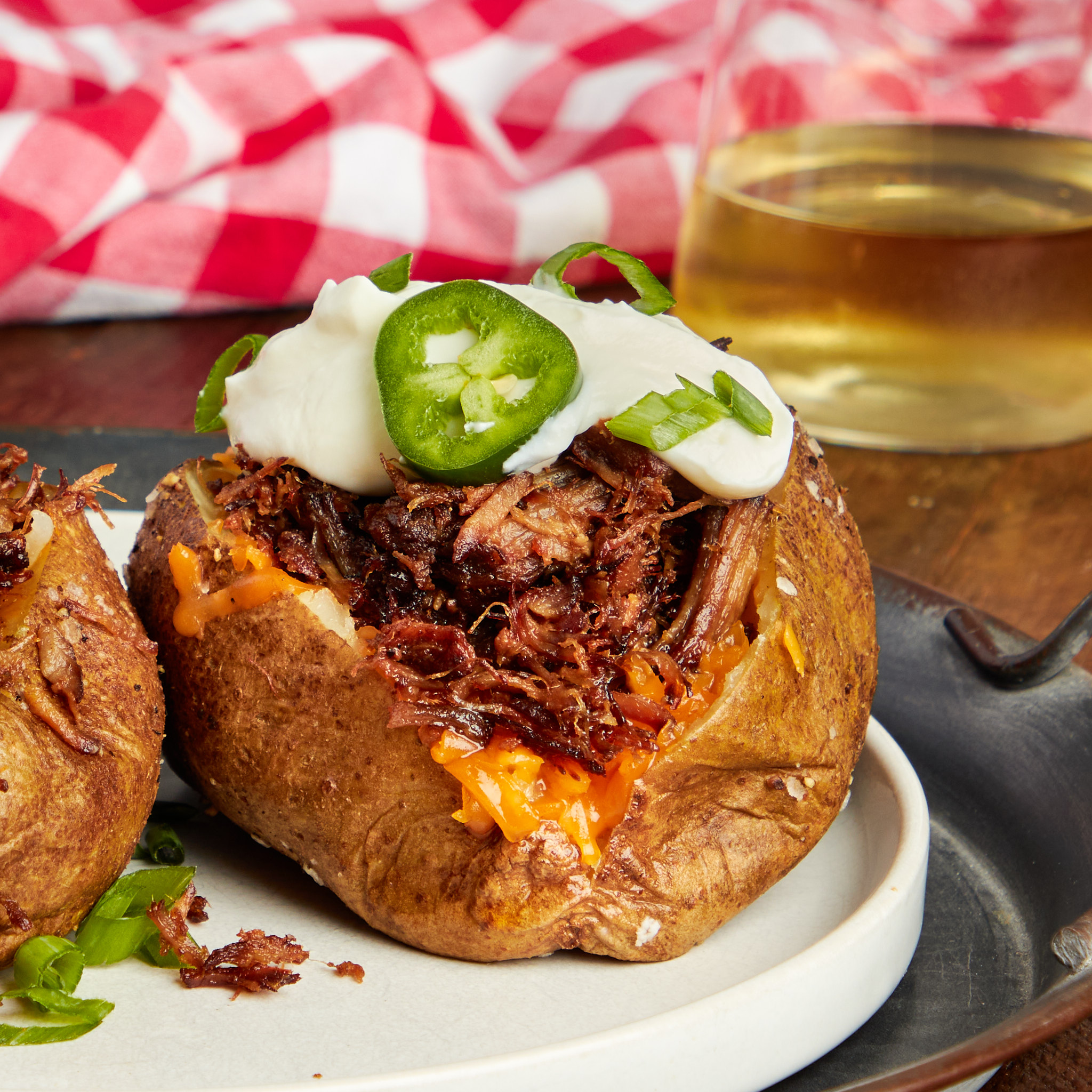 Loaded BBQ Pulled Pork Baked Potato