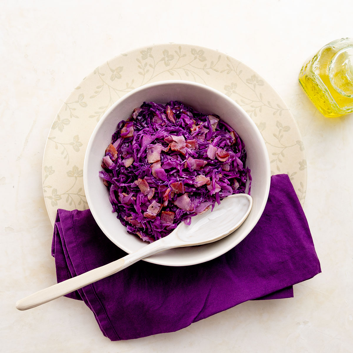 Cooked Red Cabbage with Bacon