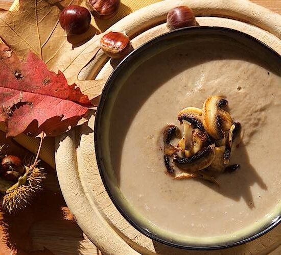 Roasted Chestnut and Mushroom Soup