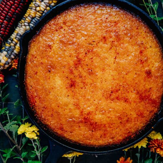 Skillet Cornbread + Spicy Butter