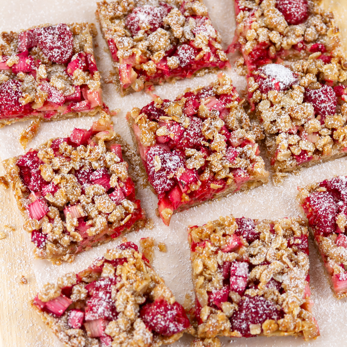 Raspberry Rhubarb Crisp Bars