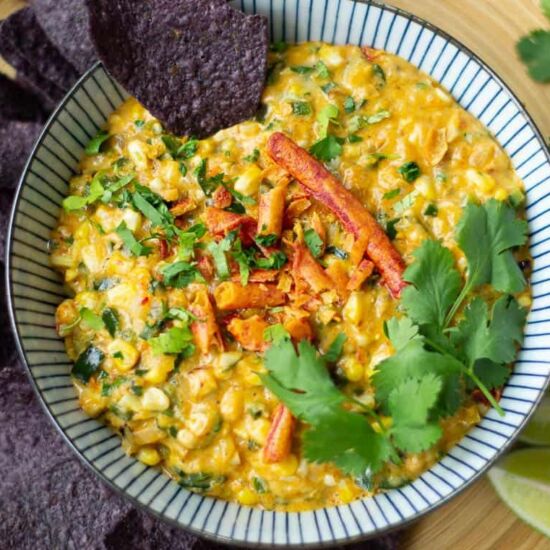 Corn Dip with Poblano Peppers