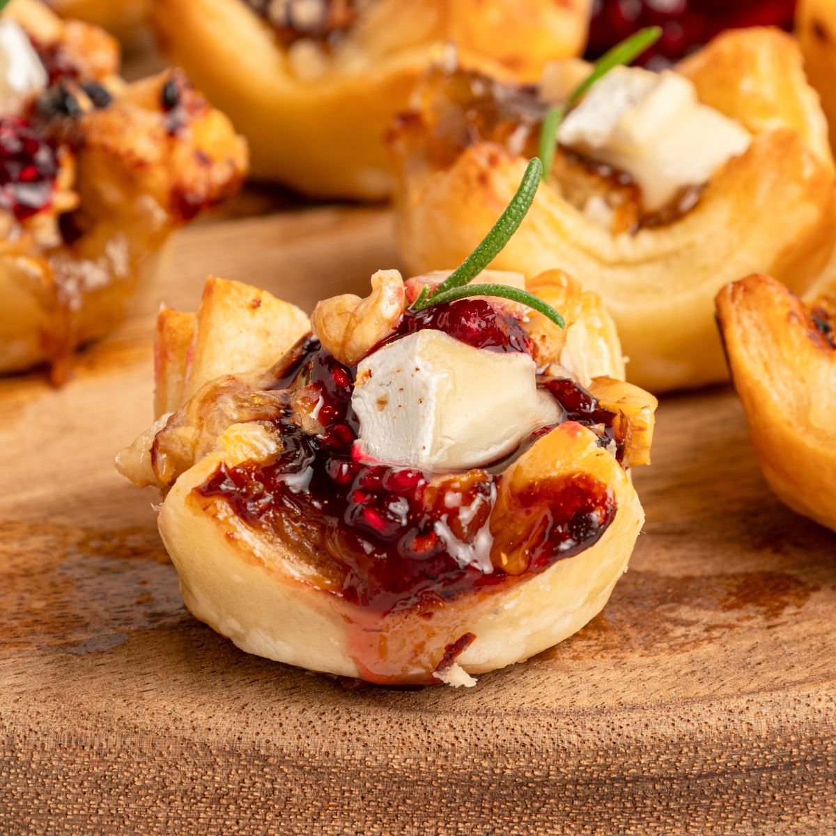Cranberry Brie Puff Pastry Bites GF
