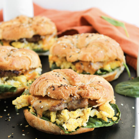 Baked Croissant Breakfast Sandwich
