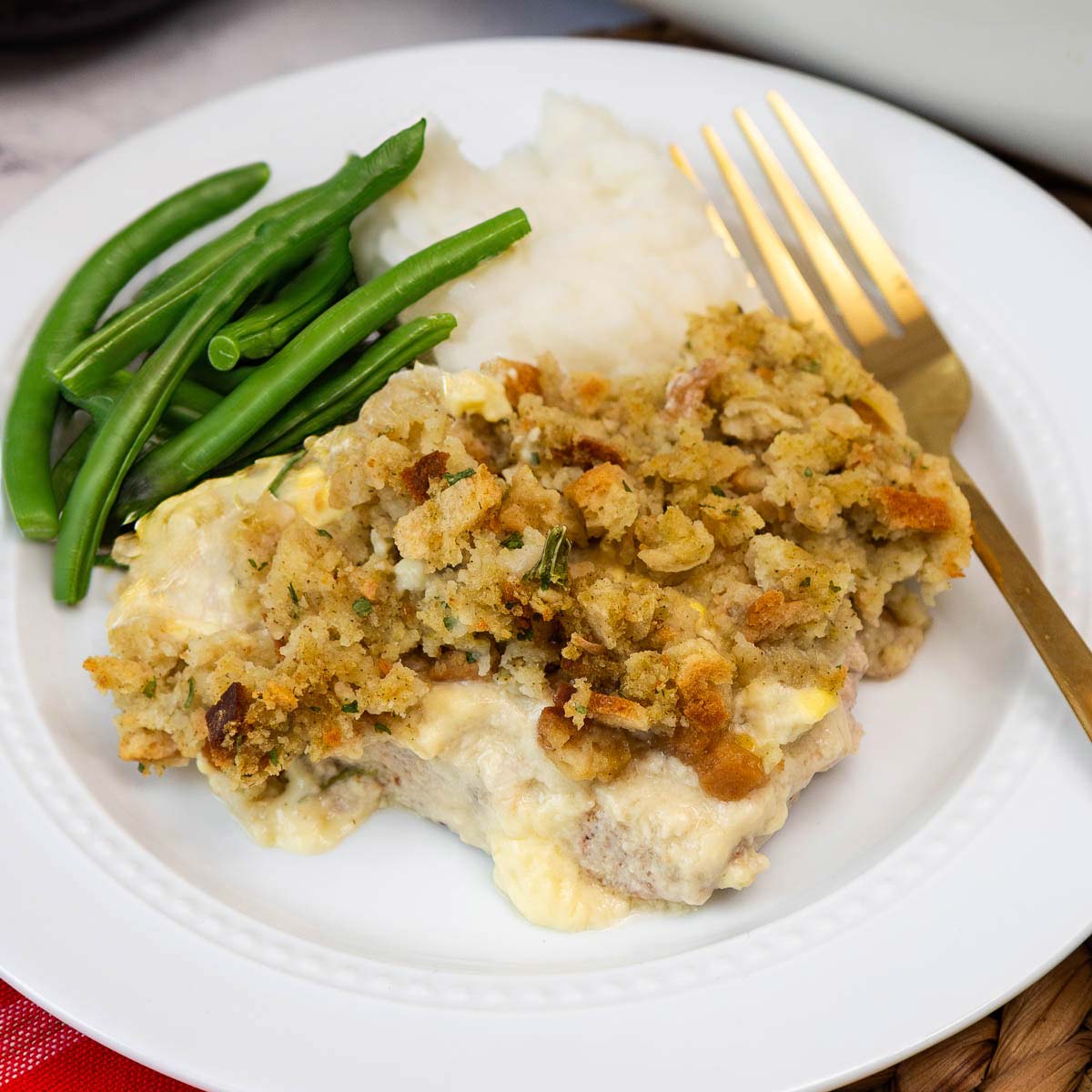 Baked Pork Chops with Stuffing