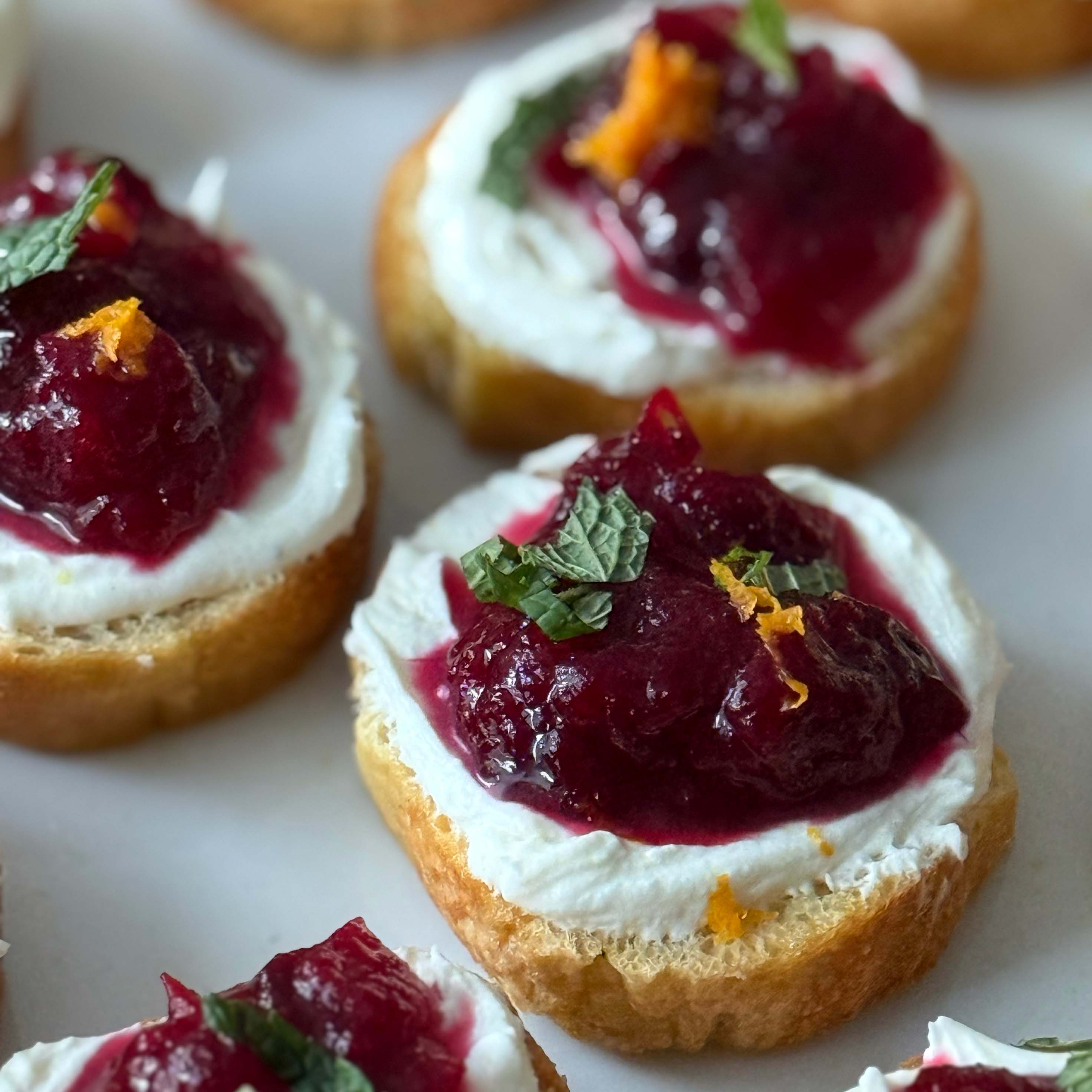 Cranberry Goat Cheese Crostini