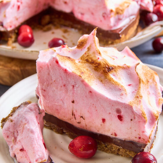 Cranberry Chocolate Meringue Pie