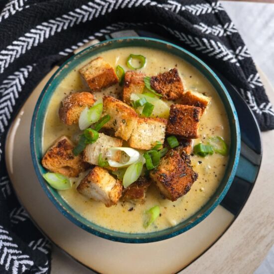 Creamy Boursin, Tater & Leek Soup