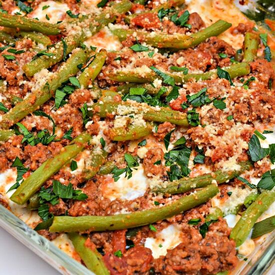 Italian Ground Beef and Green Beans