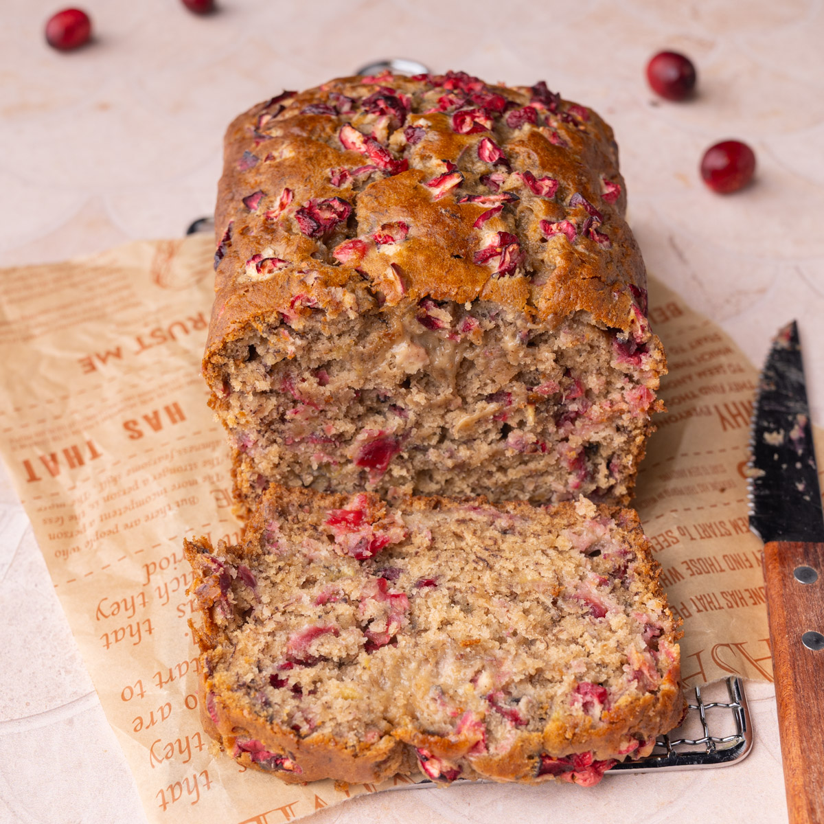 Moist Cranberry Banana Bread