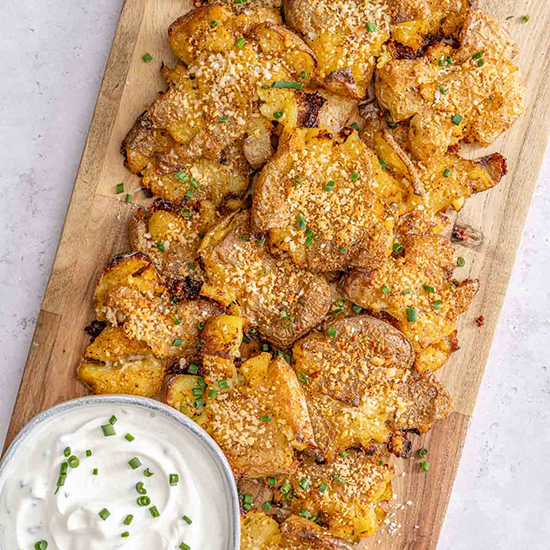 Crispy Parmesan Smashed Potatoes