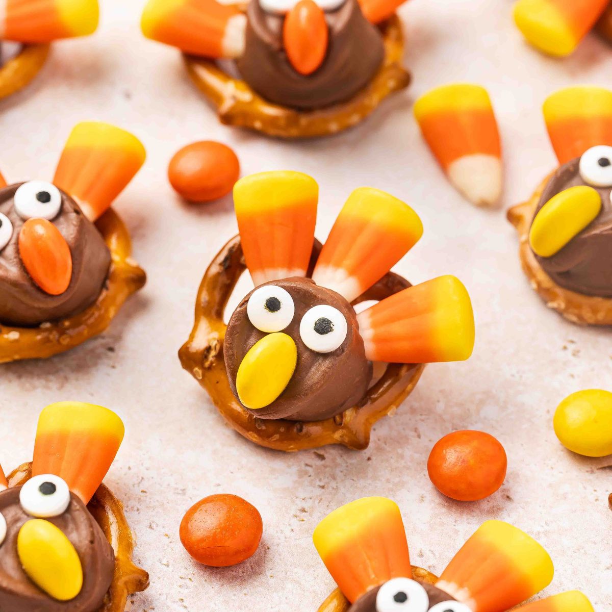 Easy Rolo Pretzel Turkeys