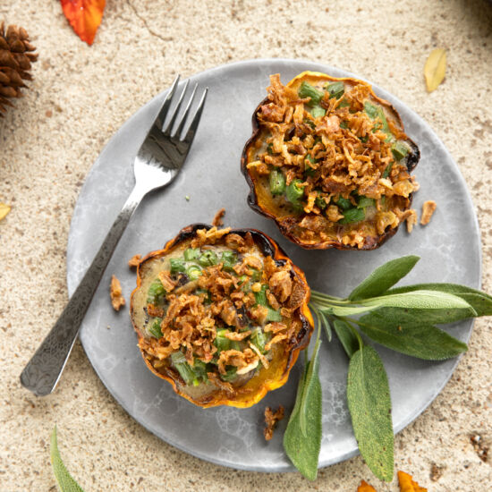 Green Bean Casserole-Stuffed Squash
