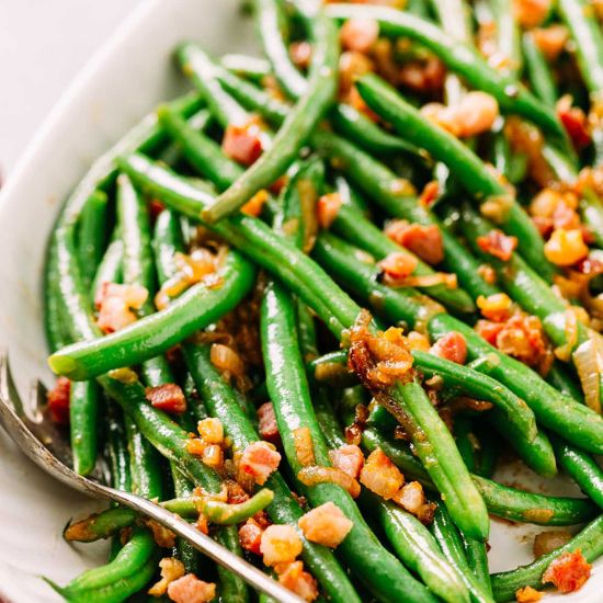 Green Beans + Pancetta and Shallots