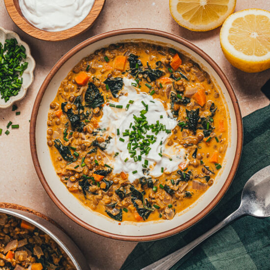 Green Lentil Soup with Coconut Milk