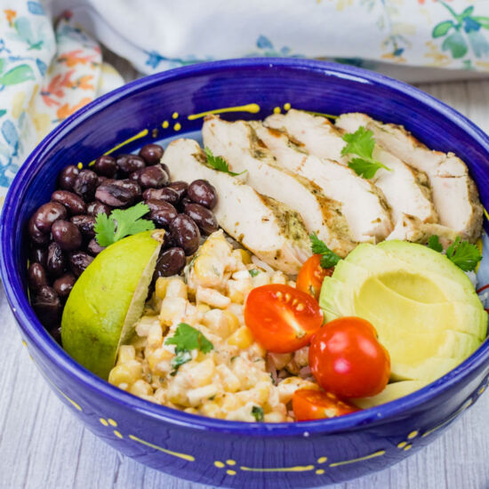 Street Corn Chicken Rice Bowl
