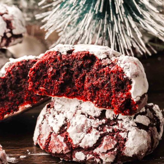 Red Velvet Crinkle Cookies