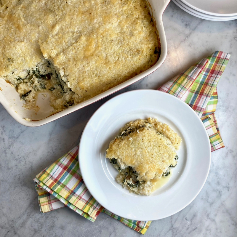 Polenta al Forno with Spinach