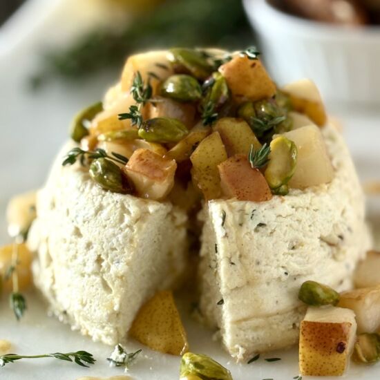 Pistachio and Pear Baked Ricotta