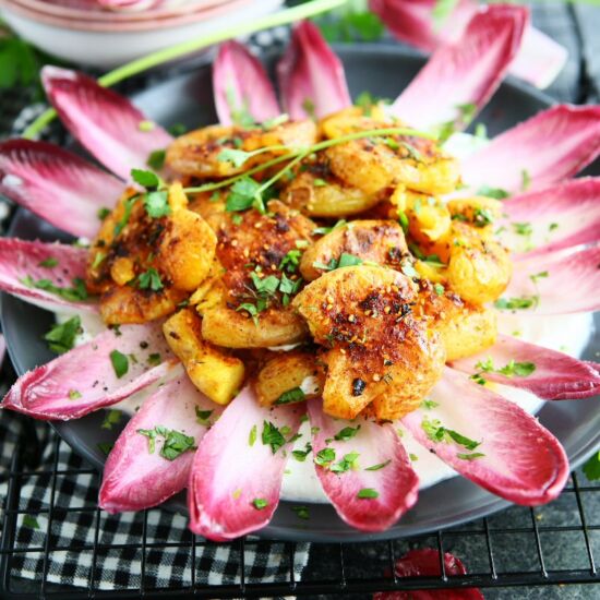 Smashed Potato and Endive Salad