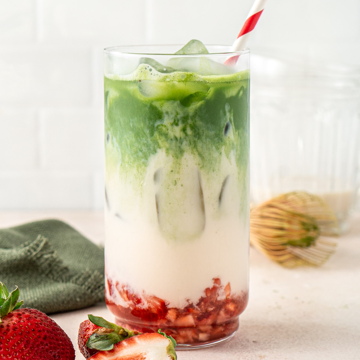 Iced Strawberry Matcha Latte