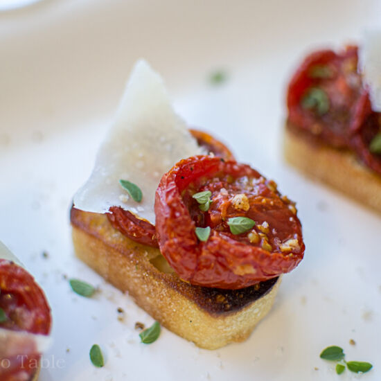 Lemon Roasted Tomato Bruschetta