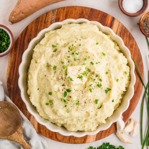 Savory Mashed White Sweet Potatoes