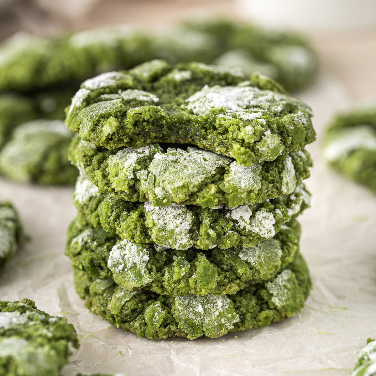 Matcha Crinkle Cookies