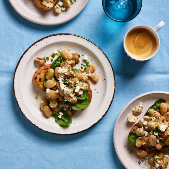Air Fryer Button Mushrooms on Toast