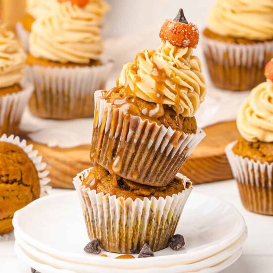 Salted Caramel Pumpkin Muffins