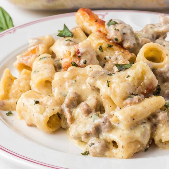 Sausage Alfredo Rigatoni