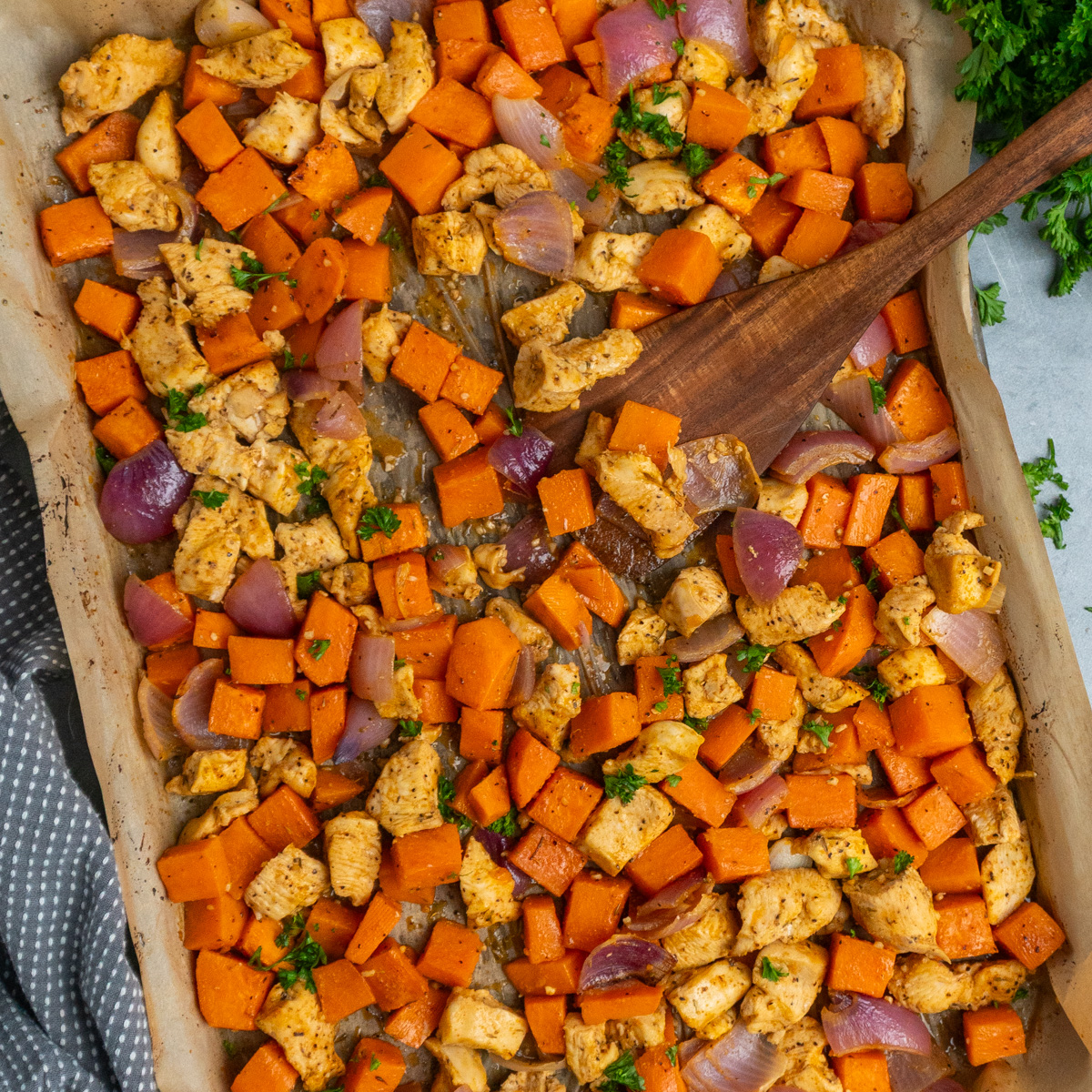 Sheet Pan Chicken & Sweet Potatoes