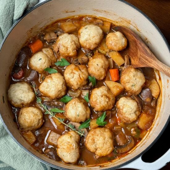 Vegan Stew and Dumplings