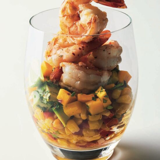 Warm Spicy Shrimp Mango Salad