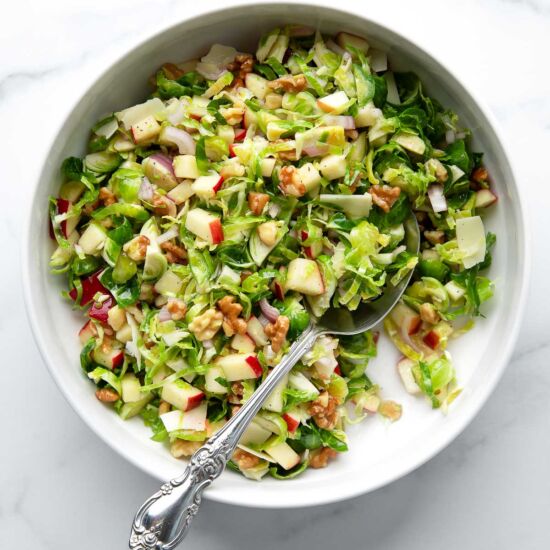 Apple Walnut Brussels Sprout Salad