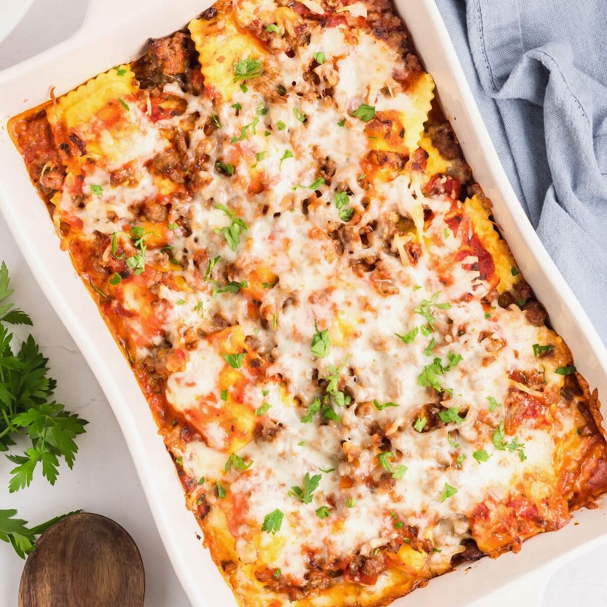 Easy Baked Ravioli (4-Ingredients)