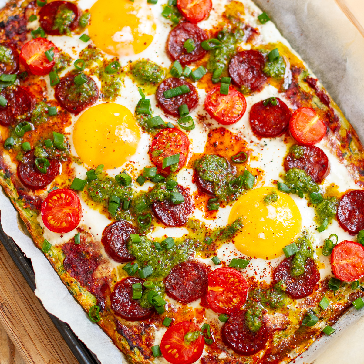 Zucchini Crust Breakfast Pizza