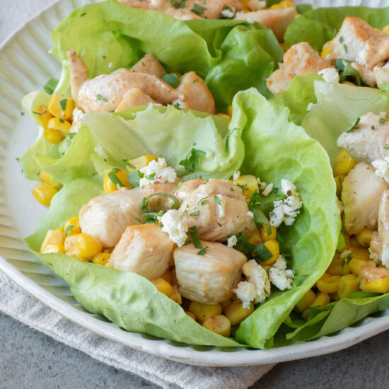 Street Corn Chicken Lettuce Wraps