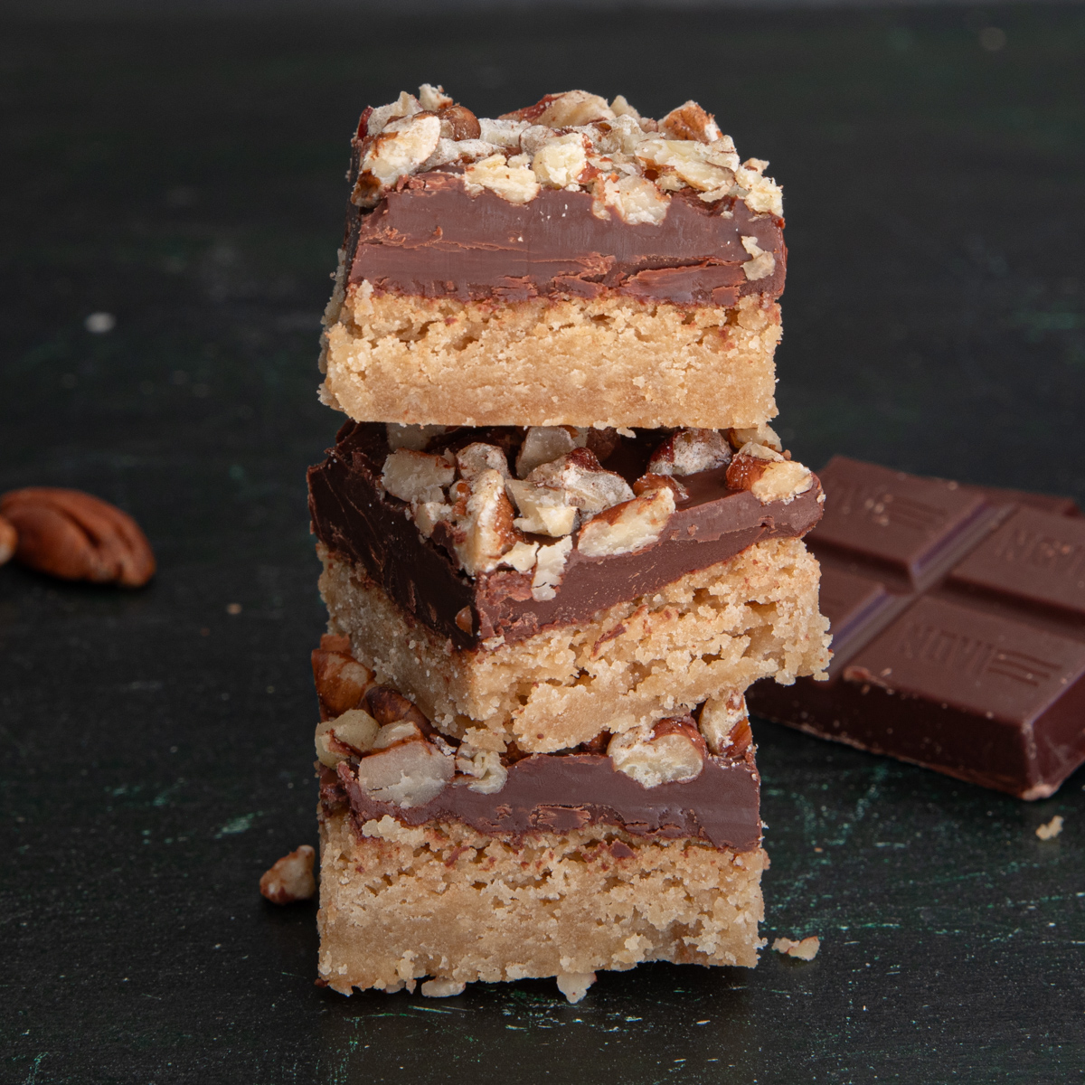 Chocolate Pecan Shortbread Bars