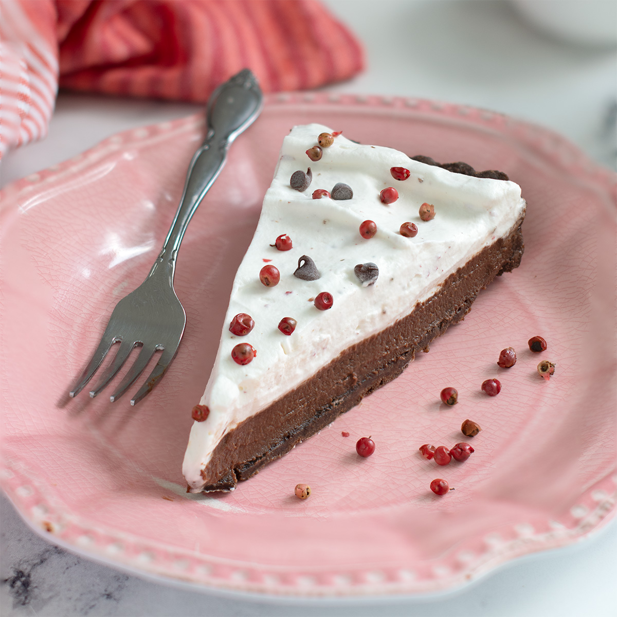 Chocolate Pink Peppercorn Tart