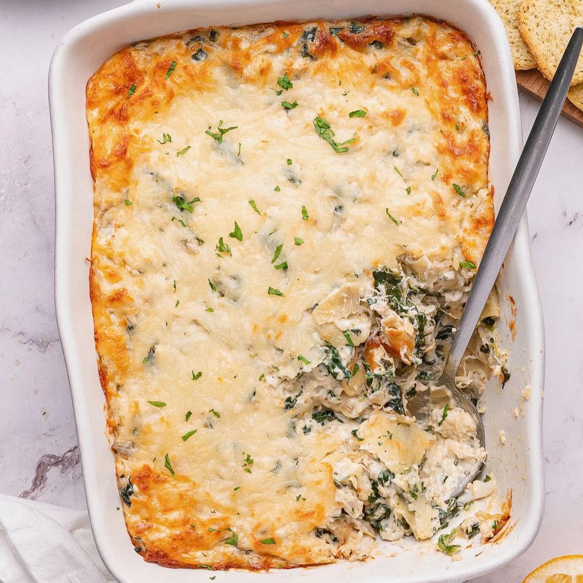 Baked Crab, Spinach & Artichoke Dip