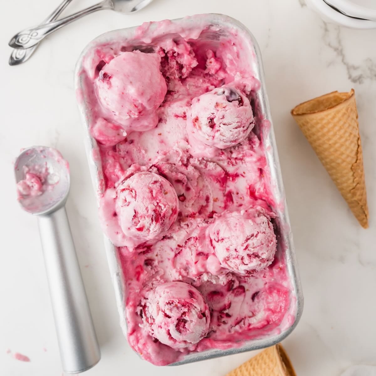 No-Churn Cranberry Ice Cream