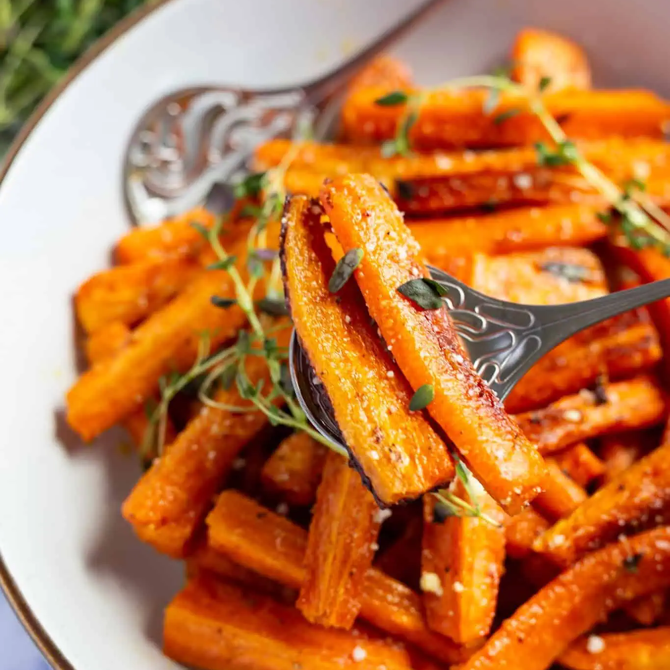 Thyme Roasted Carrots with Parmesan