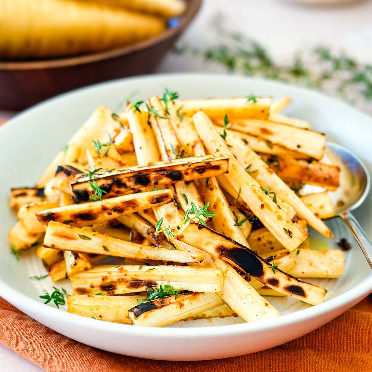 Honey Mustard Roasted Parsnips