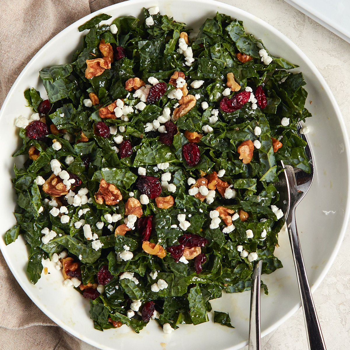 Kale Cranberry Walnut Salad