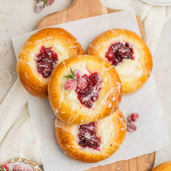 Cranberry Cheesecake Brioche Buns