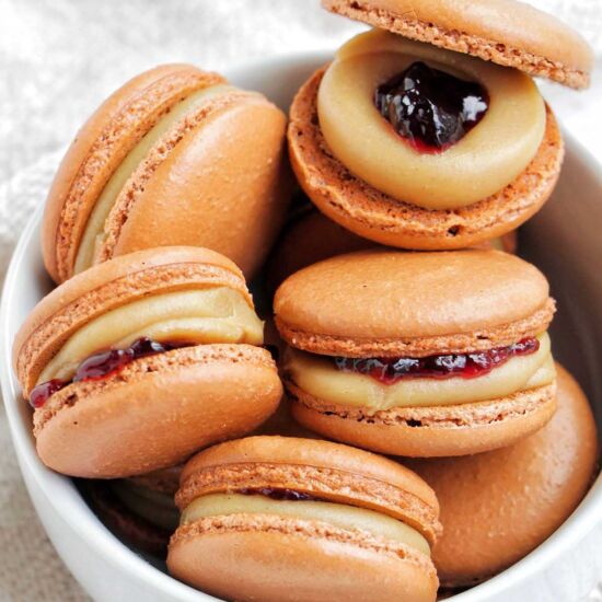 Peanut Butter and Jelly Macarons