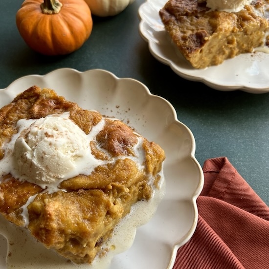 Pumpkin Brioche Bread Pudding