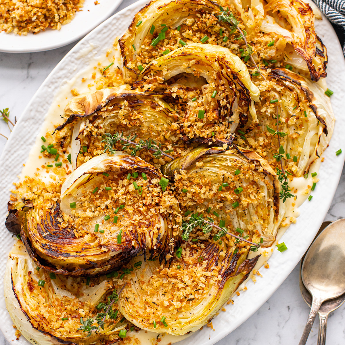 Roasted Cabbage With Parmesan Sauce