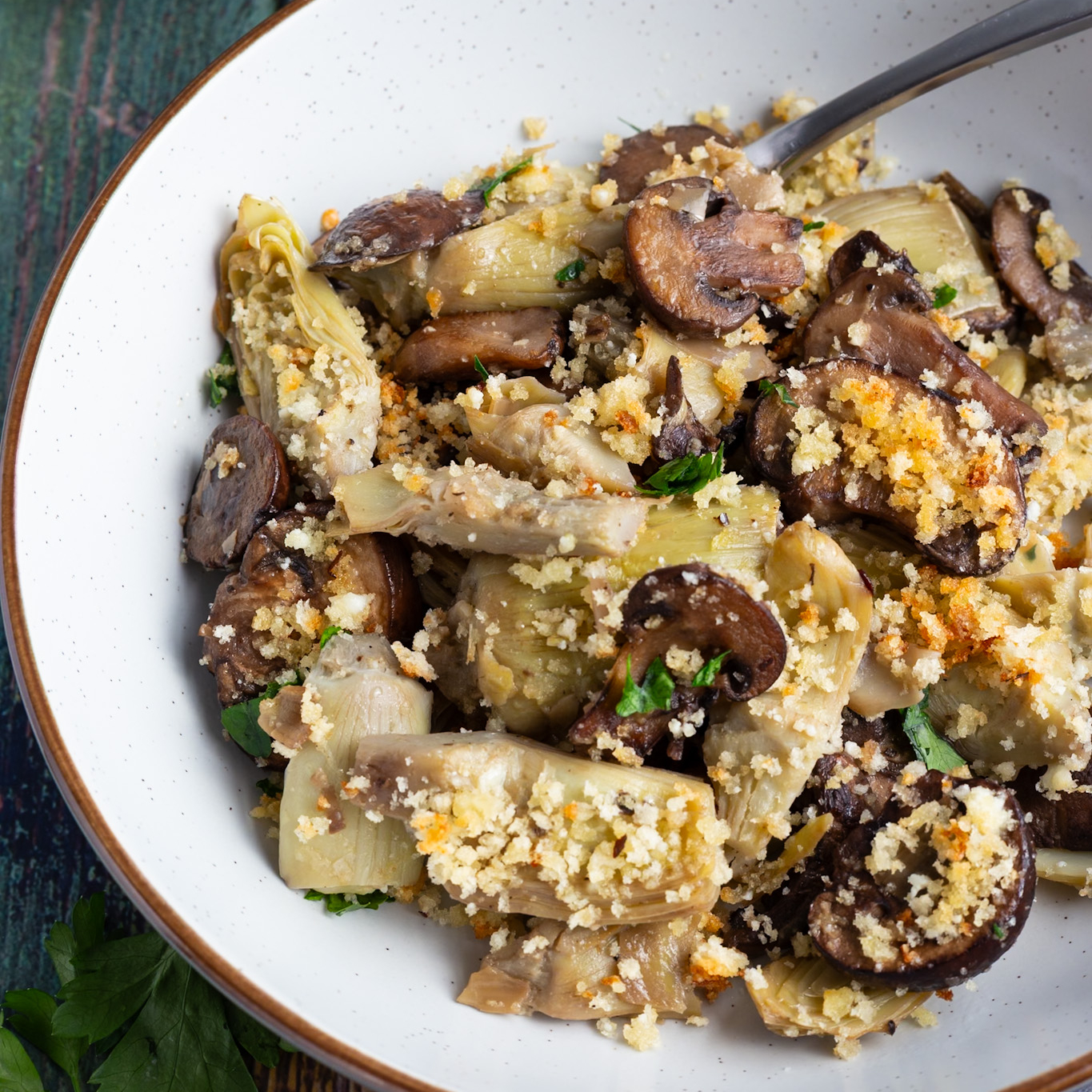 Artichoke Hearts and Mushrooms